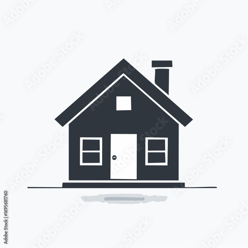 Simple Silhouette of a House Icon, Perfect for Real Estate, Home Design, and Property Concepts