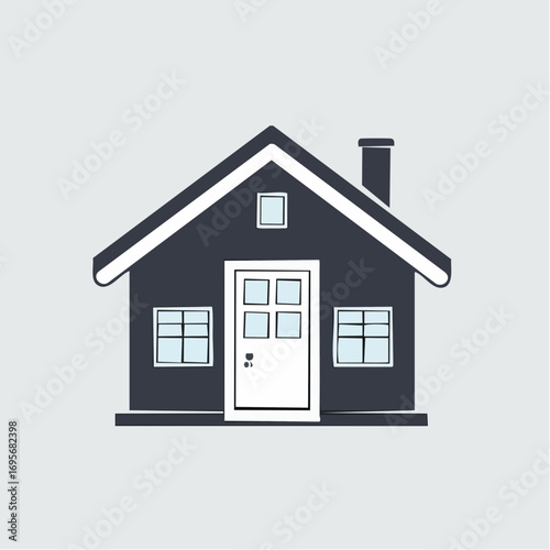 Graphic design of a classic residential building, a simple vector illustration for property and real estate concepts