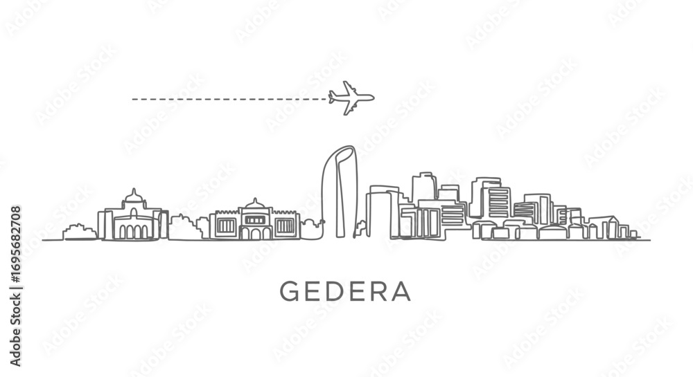 Fototapeta premium Gedera Cityscape Travel Skyline.