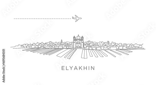 Elyakhin outline City skyline Minimal design.