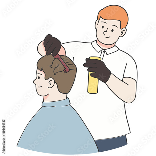 Young man in barber shop