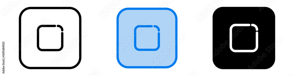 Stop icon set multiple style collection Stop icon set multiple style collection