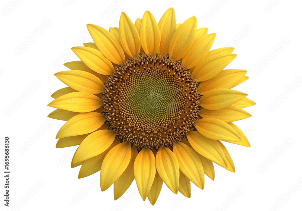 Fototapeta premium Isolated yellow sunflower blossom against black background symbolizing summer and nature