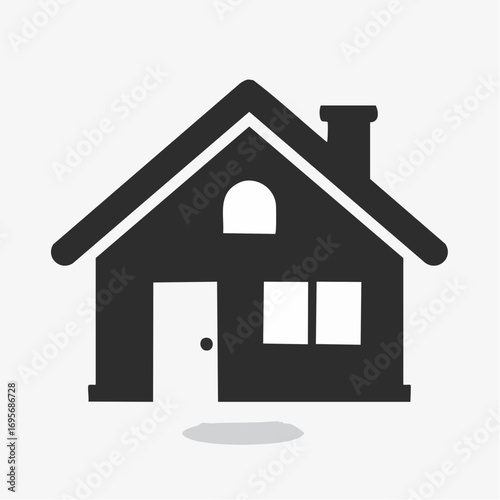 Simple House Icon Black Silhouette Home Illustration