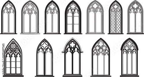 Collection of Gothic Arch Window Designs Keywords: gothic, arch, window, architecture, design