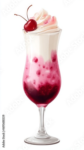 Wallpaper Mural Indulgent cherry delight, glass filled with whipped cream and fresh cherry temptation. Torontodigital.ca