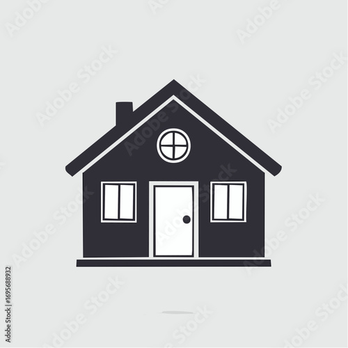 Graphic vector icon of a classic house. A simple home silhouette symbol representing property, residence, and the concept of real estate