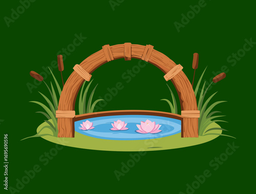 Small Waterfall Pond Scene in a Forest with Natural Surroundings
