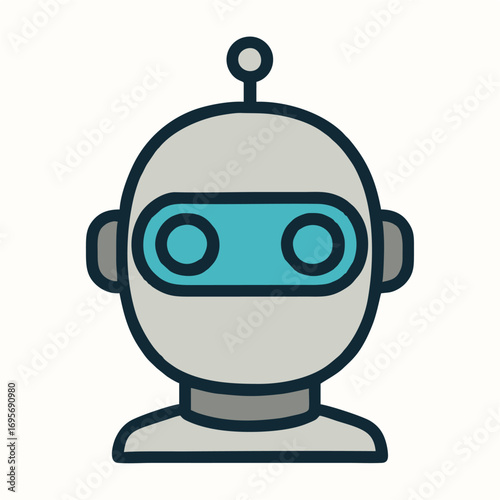 3d blue robot with a microphone