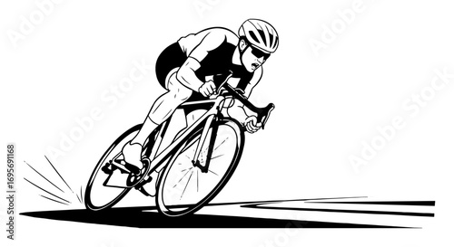 road cyclist racing bike illustration