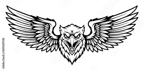 vector winged owl head emblem