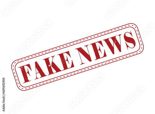 Fake News Rubber Stamp Seal with an Outline