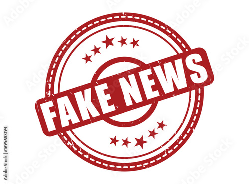 Fake News Rubber Stamp Seal with a Star Border