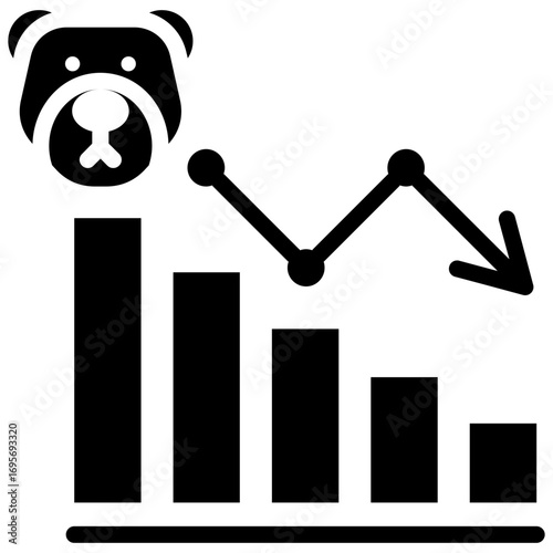 bear market icon isolated on white background. vector illustration icon for market fluctuation