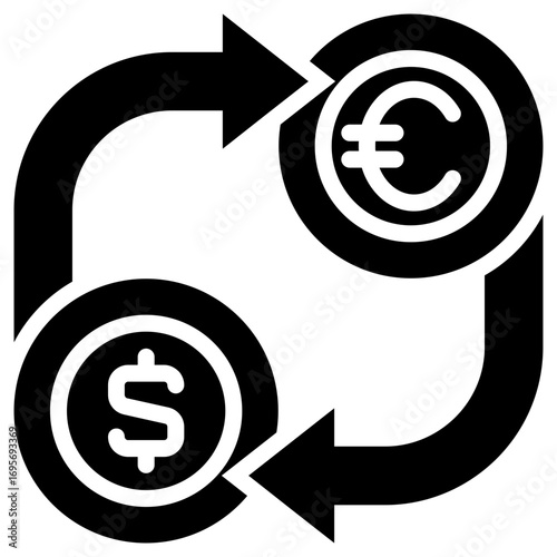 exchange rate icon isolated on white background. vector illustration icon for market fluctuation