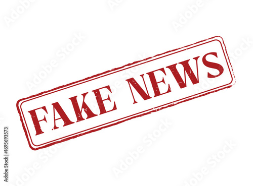 Fake News Rubber Stamp Seal with an Outline and Text