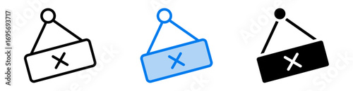 Close icon set multiple style collection