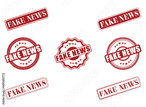 Collection of Fake News Rubber Stamps and Seals