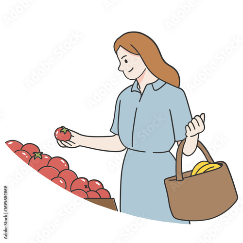 Woman buying vegetable