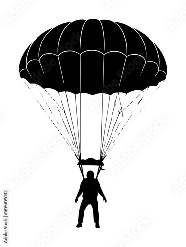 parachutist silhouette vector illustration