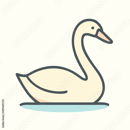 vector illustration of a white swan