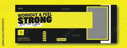 Dynamic graphic design for fitness motivation featuring a muscular person and inspiring text