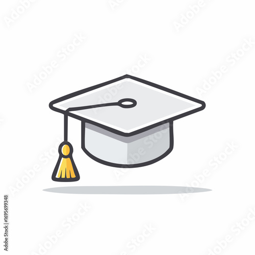 Academic mortarboard hat illustration, a powerful symbol of scholastic achievement, graduation success, and higher education