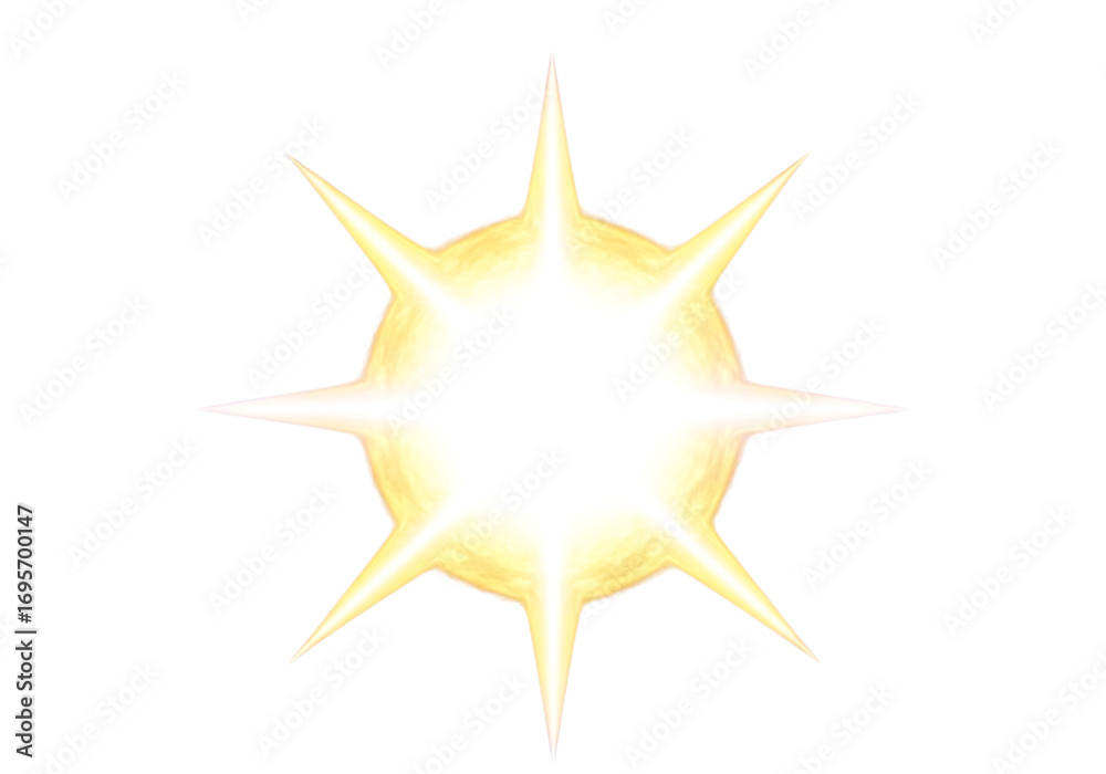 Obraz premium Glowing eight point starburst on a black background abstract illustration