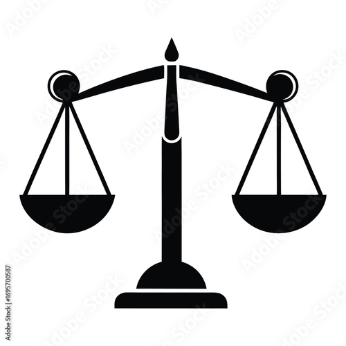 Symbolic scales of justice balanced equilibrium legal fairness and legal system concept