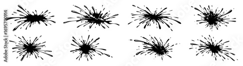 hand drawn ink splatter set vector collection