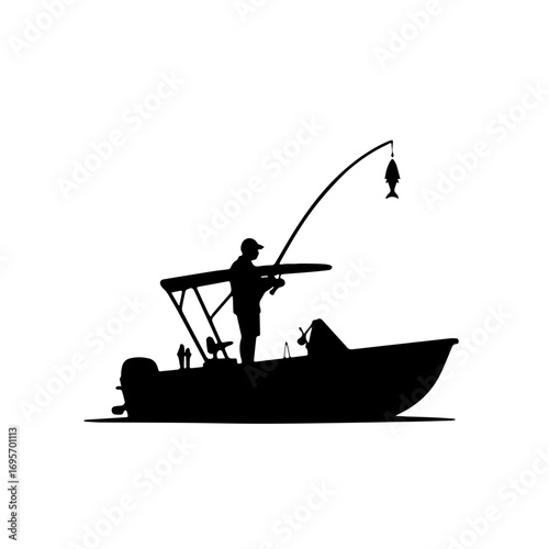 fisherman on the boat, silhouette, boat, vector, illustration, water, fishing, sea, black, fish, sport, fisherman, cartoon, people, helicopter, ship, art, airplane, ocean, business, air, nature, lake,