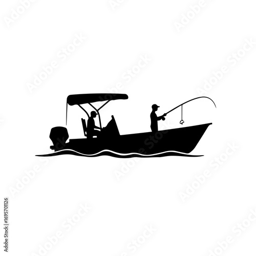 fisherman on the boat, silhouette, boat, vector, illustration, water, fishing, sea, black, fish, sport, fisherman, cartoon, people, helicopter, ship, art, airplane, ocean, business, air, nature, lake,