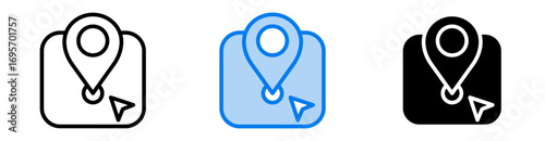Location icon set multiple style collection