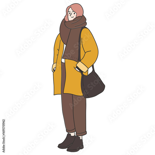 Young woman in winter clothes