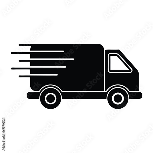 Fast delivery truck icon symbolizing speedy shipping logistics and transportation services worldwide