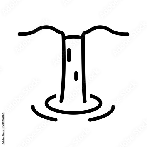Vector black line icon for Waterfall