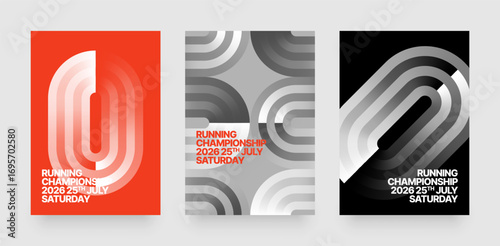 Layout with running track for sports event, competition or championship. Template for background, poster or cover.