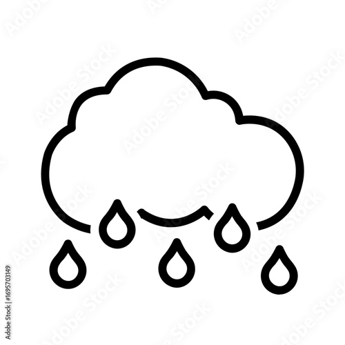 Vector black line icon for  Raindrop