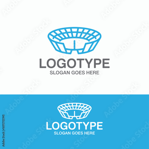 Modern stadium logo design template perfect for sports brands, event organizers, and entertainment companies seeking a dynamic and memorable visual identity.