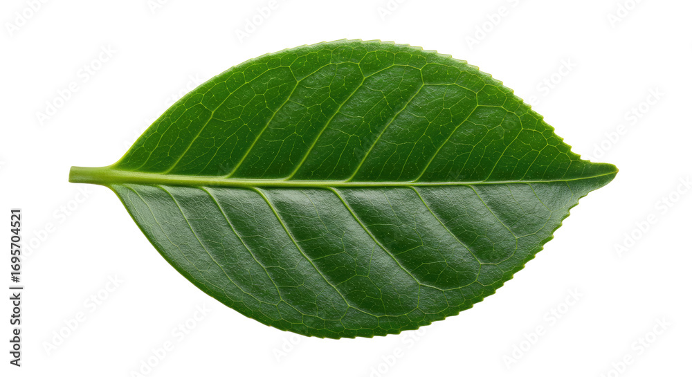 Obraz premium Single Green Leaf Detailed Close Up 1.