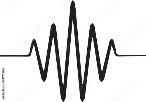 Black heartbeat line without background
