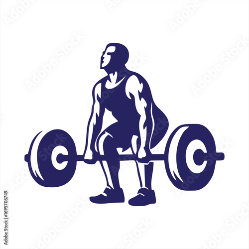 Powerful Weightlifter Barbell Lift Icon