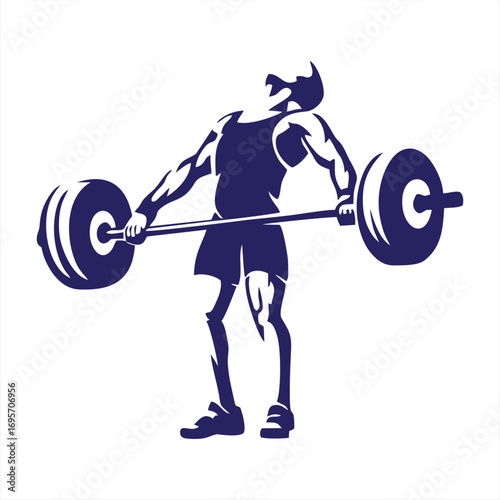 Powerful Weightlifter Barbell Lift Icon
