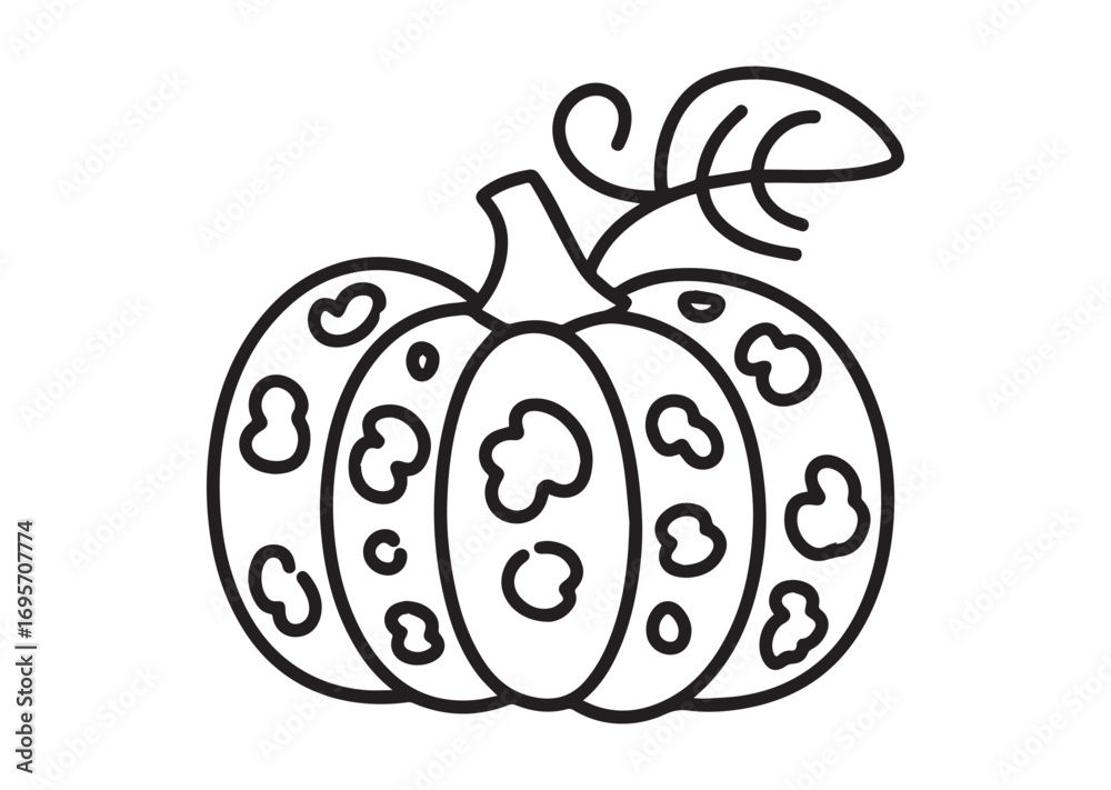 Obraz premium Boho Pumpkins Fall Vector, Leopard Pumpkin Design