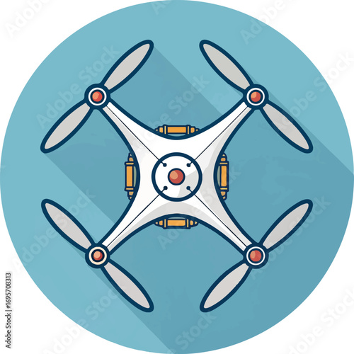 Top View of a Drone with Four Propellers