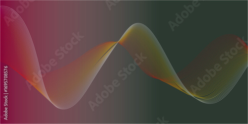 Premium design with wave line pattern background vector. Gradient background with shining lines waves.