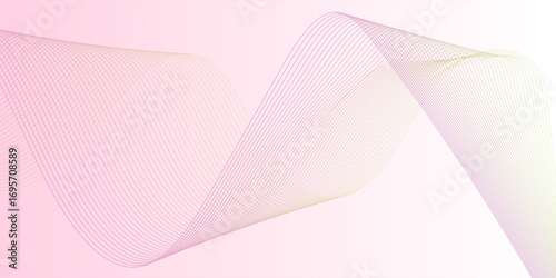 Premium design with wave line pattern background vector. Gradient background with shining lines waves.