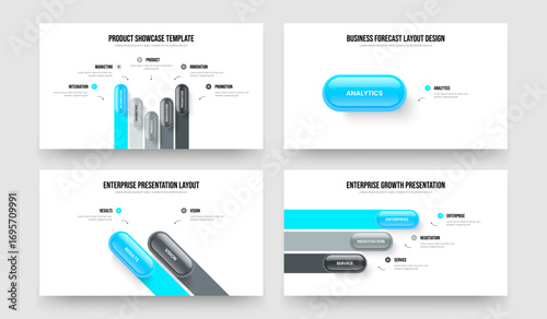 Corporate Development 5 1 2 3 Option Diagram Frame Design Set. Creative Campaign Five One Two Three Step Infographic Presentation Template Vector Illustration Collection.