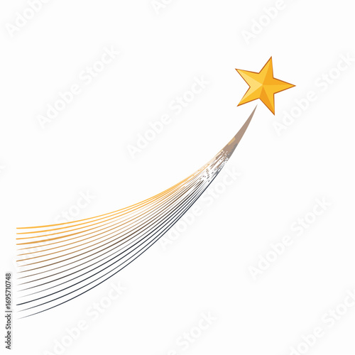 Illustration of a single blue fish jumping over a stylized water wave. Aquatic marine life concept design element on a white background