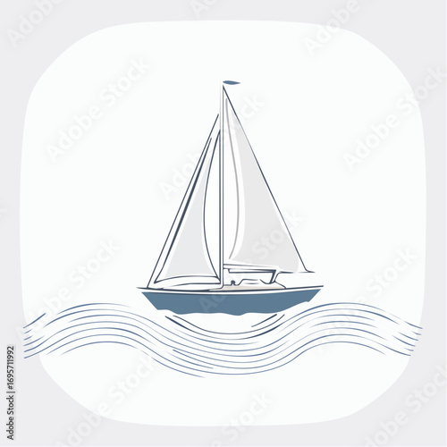 Serene Sailboat on Calm Waters A Peaceful Ocean Scene